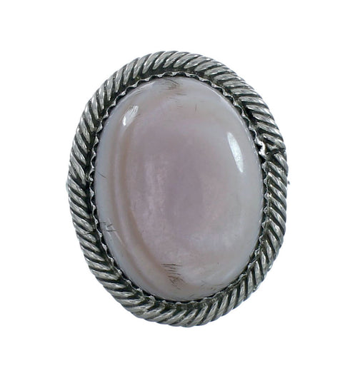 Navajo Pink Shell Sterling Silver Ring Size 7-3/4 NX11493